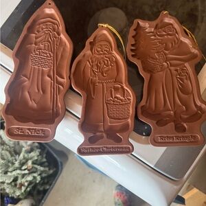 Longaberger Brown Santa Claus Molds Set